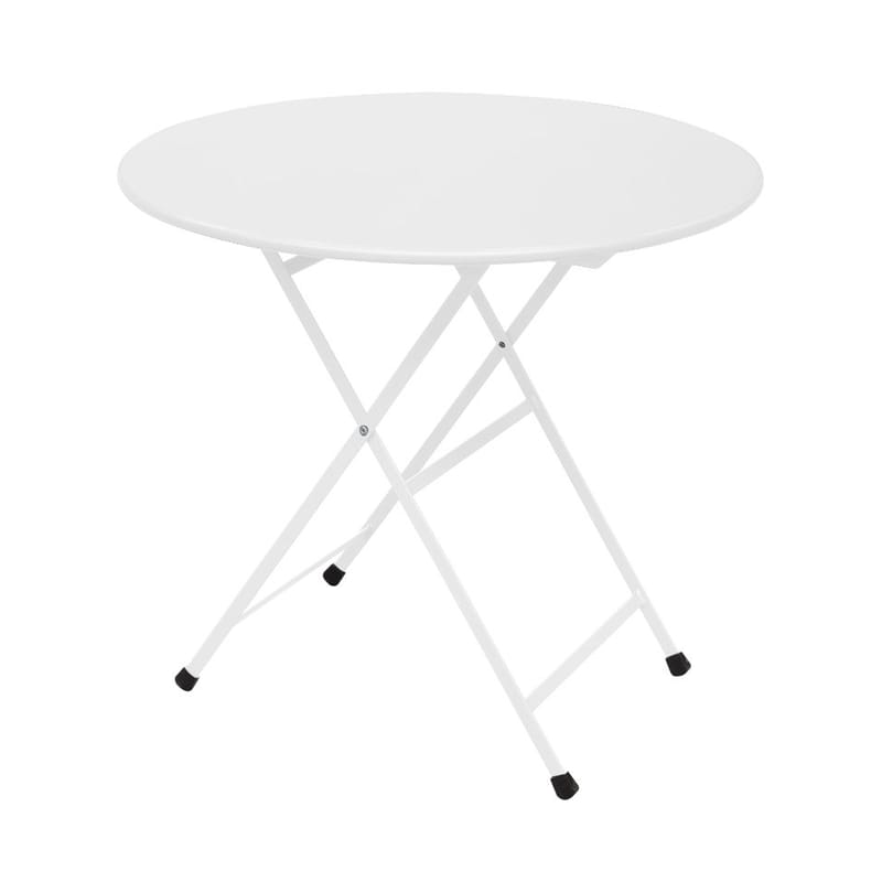 Jardin - Tables de jardin - Table pliante Arc en Ciel métal blanc / Ø 80 cm - Emu - Blanc - Acier verni