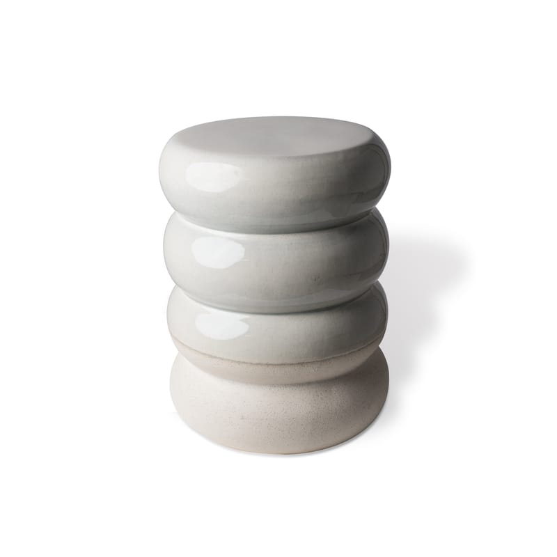 Mobilier - Tables basses - Tabouret Chubby céramique blanc / Céramique - Ø34 x H44 cm - Pols Potten - Blanc brillant / Blanc mat - Céramique
