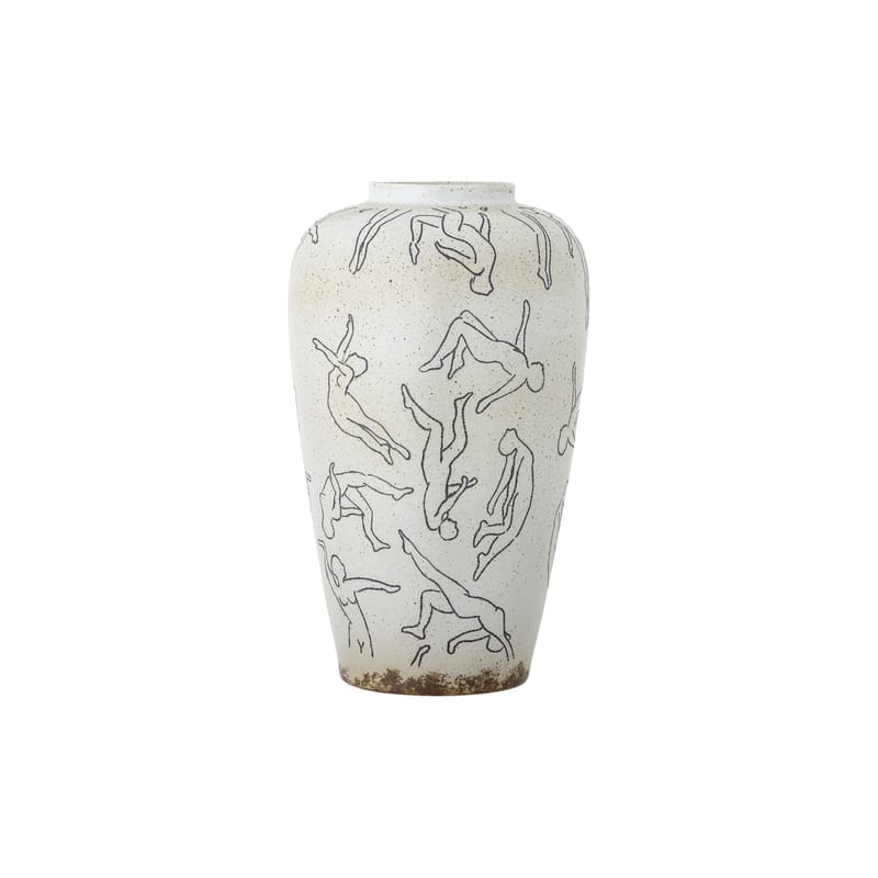 Décoration - Vases - Vase Adah céramique beige / Ø 21 x H 34 cm - Bloomingville - Beige naturel - Grès émaillé