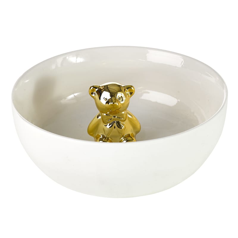 Decoration - Children\'s Home Accessories - Gold bear Bowl ceramic white With little bear - Pols Potten - White / Gold - China
