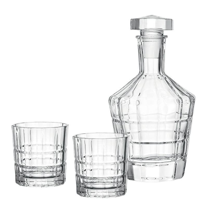 Table et cuisine - Carafes et décanteurs - Carafe à whisky Spiritii verre transparent / + 2 verres - Leonardo - Transparent - Verre