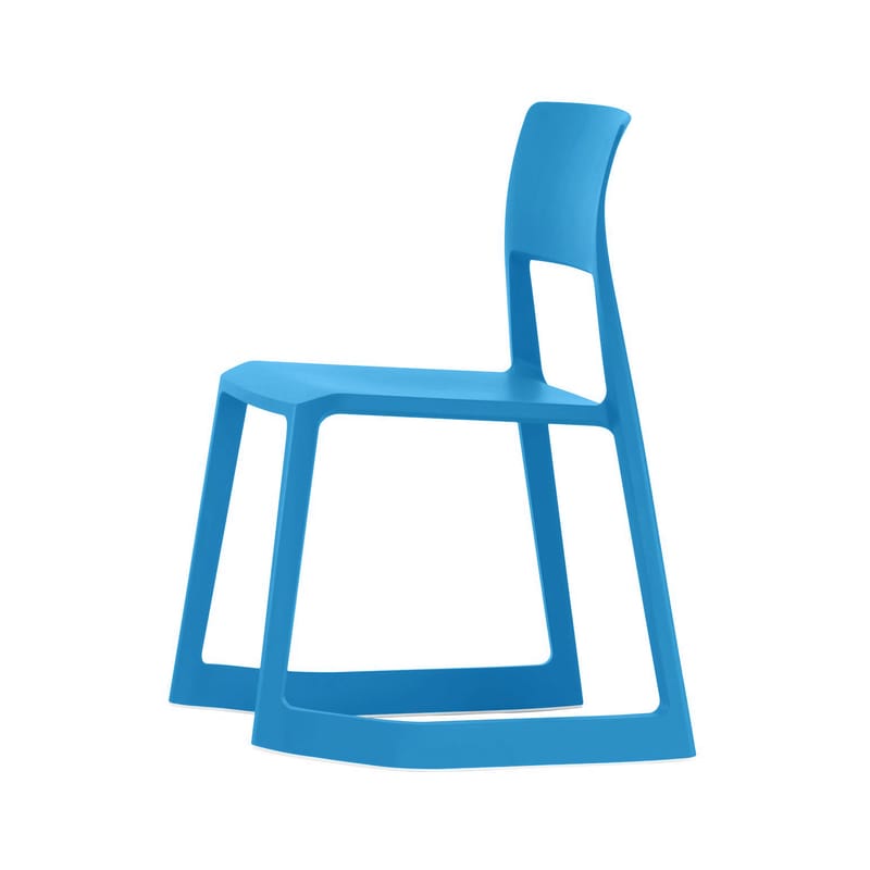 Mobilier - Chaises, fauteuils de salle à manger - Chaise Tip Ton plastique bleu / Inclinable & ergonomique - Vitra - Bleu glacier - Polypropylène