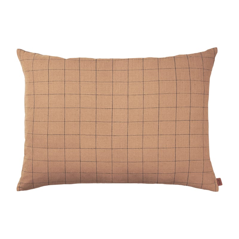Décoration - Coussins - Coussin Brown Cotton tissu beige / 80 x 60 cm - Ferm Living - Grille / Beige - Coton