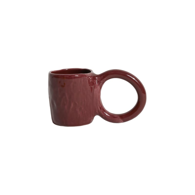 Tisch und Küche - Tassen und Becher - Kaffeetasse Donut Medium keramik rot / Ø 8 x H 9 cm - Petite Friture - Sauerkirsche - emaillierte Fayence