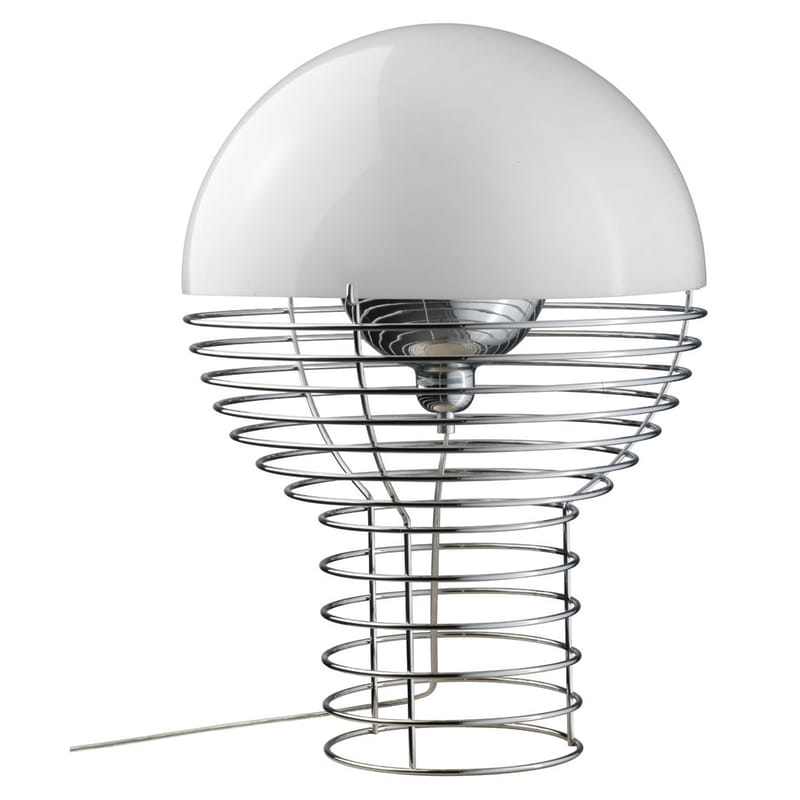 Luminaire - Lampes de table - Lampe de table Wire métal plastique blanc / H 54 cm - Panton 1972 - Verpan - H 54 cm - Blanc - Métal, Polycarbonate