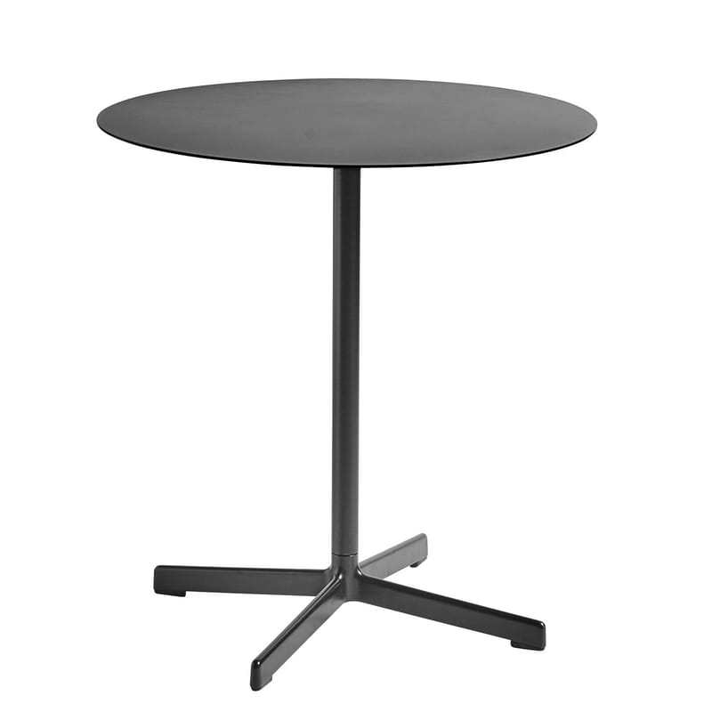 Outdoor - Garden Tables - Neu Round table metal black Ø 70 cm - Hay - Charcoal - Epoxy lacquered cast aluminium, Epoxy lacquered steel
