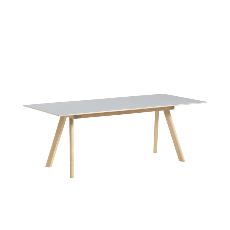 Mobilier - Tables - Table à rallonge CPH 30 / L 160 à 310 cm x larg. 80 cm - Linoleum - Hay - Linoleum : gris / Piètement chêne - Chêne massif, Contreplaqué, Linoléum