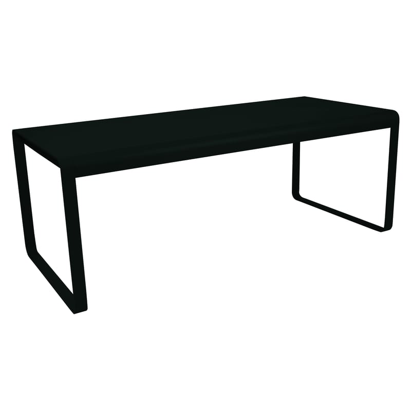 Outdoor - Tavoli  - Tavolo rettangolare Bellevie metallo nero L 196 cm - 8 a 10 persone - Fermob - Liquerizia - Alluminio