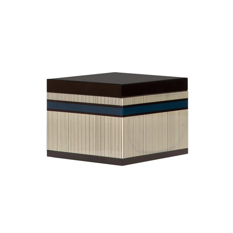 Décoration - Boîtes déco - Boîte Esmée bois noir / 15 x 15 cm - Maison Sarah Lavoine - Noir & bleu Sarah - Bois laqué