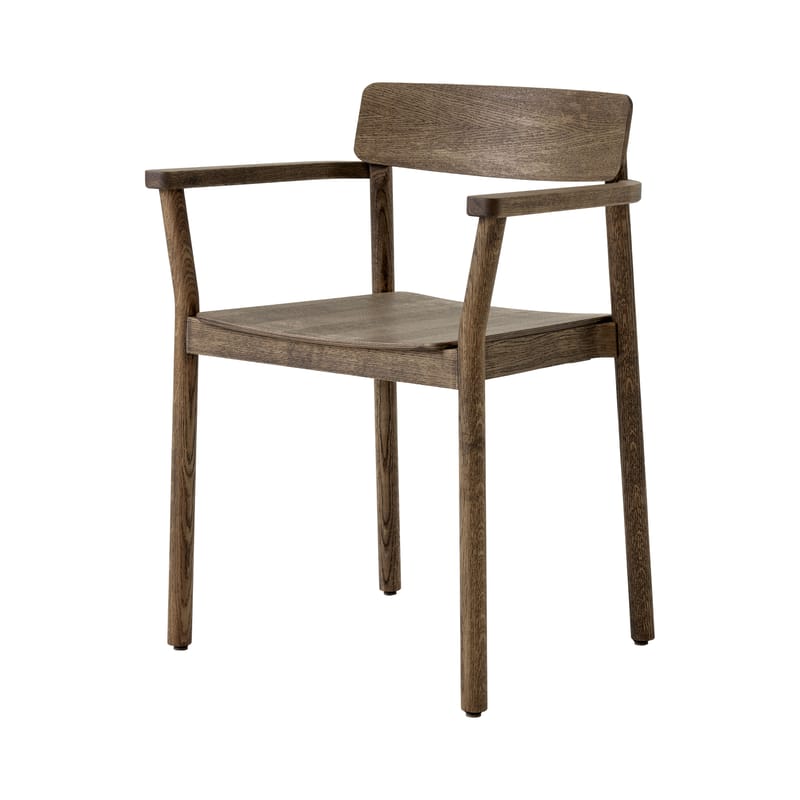 Mobilier - Chaises, fauteuils de salle à manger - Fauteuil empilable Betty TK10 bois marron - &tradition - Chêne fumé - Chêne fumé massif, Contreplaqué