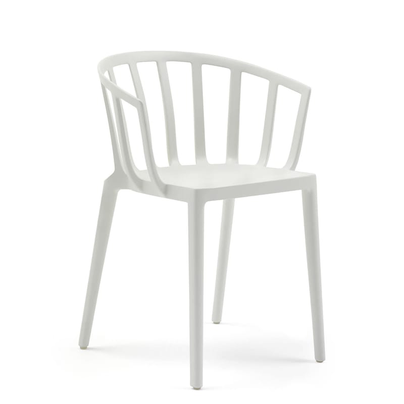 Mobilier - Chaises, fauteuils de salle à manger - Fauteuil empilable Generic AC Venice plastique blanc - Kartell - Blanc mat - Polycarbonate