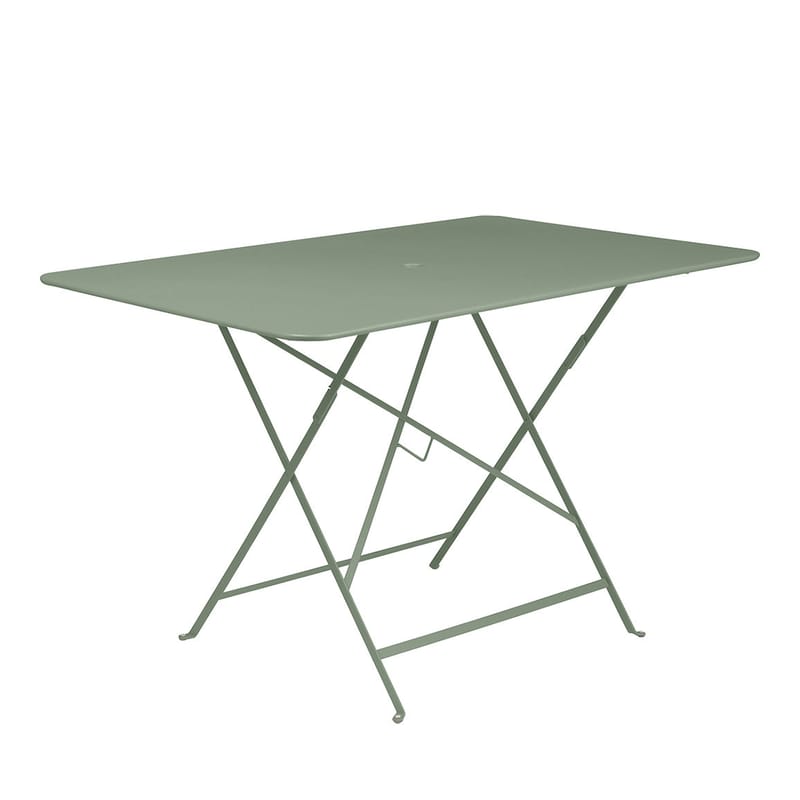 Bistro Foldable table metal green 117 x 77 cm 6 people Parasol hole Fermob
