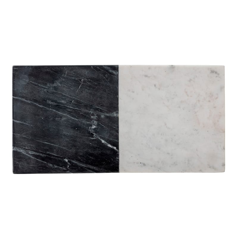 Table et cuisine - Plats - Planche à découper Elvia pierre blanc noir / 45,5 x 23 cm - Marbre - Bloomingville - Blanc & noir - Marbre