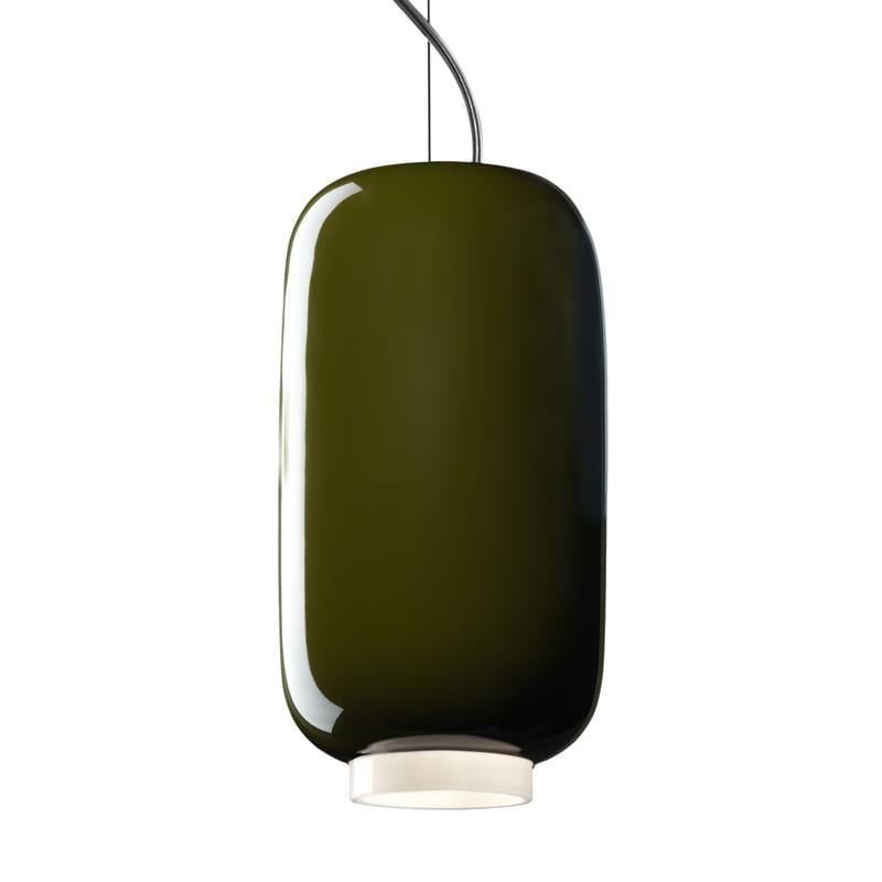 Luminaire - Suspensions - Suspension Chouchin Mini n°2 verre vert / Ø 12 x H 24 cm - Foscarini - Vert - Verre soufflé bouche