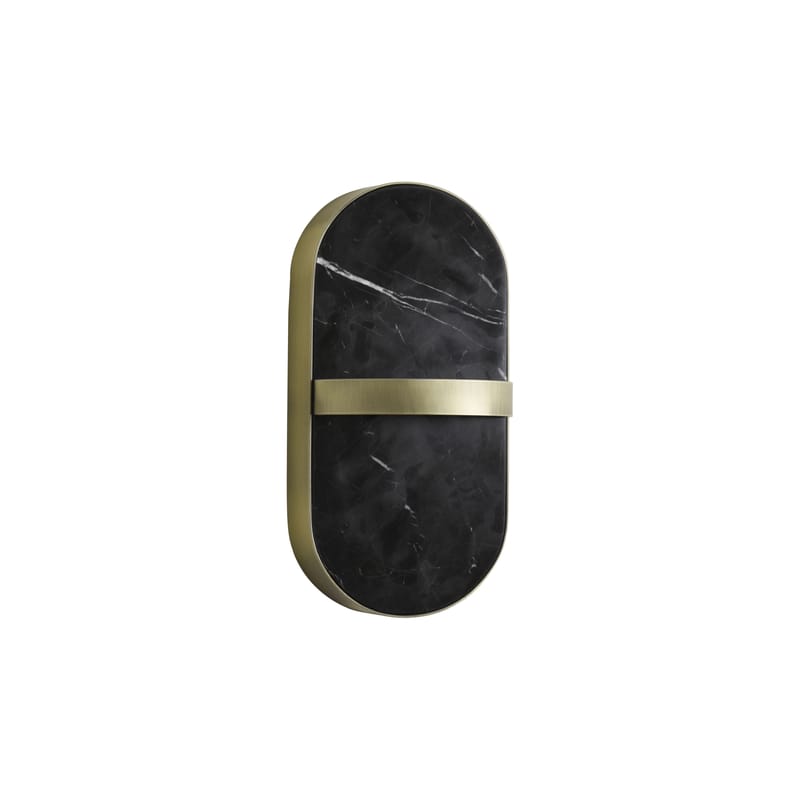 Luminaire - Appliques - Applique Torin pierre noir / Marbre - L 18 x H 35 cm - ENOstudio - Marbre noir / Laiton - Acier, Marbre