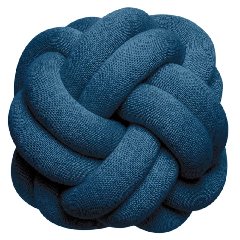 Décoration - Pour les enfants - Coussin Knot tissu bleu / Fait main - 30 x 30 cm / 2016 - Design House Stockholm - Bleu pétrole - Acrylique, Laine