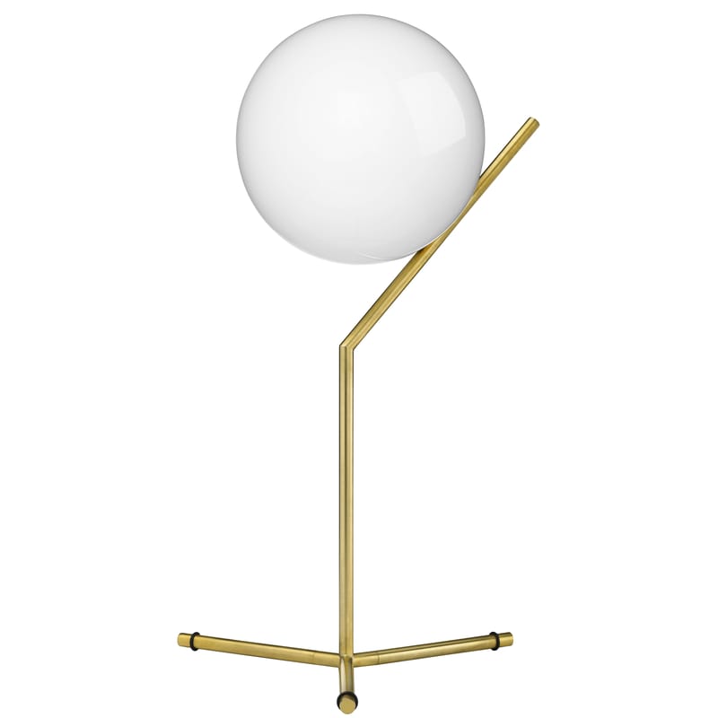 Luminaire - Lampes de table - Lampe de table IC T1 High verre métal / H 53 cm - Michael Anastassiades, 2014 - Flos - Laiton - Acier, Verre soufflé