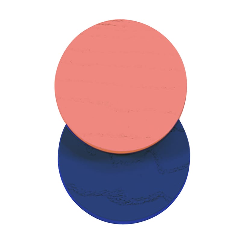 Mobilier - Portemanteaux, patères & portants - Patère Lou bois bleu rose /  Ø 7 cm - Hartô - Corail / Bleu réaliste - Hêtre massif