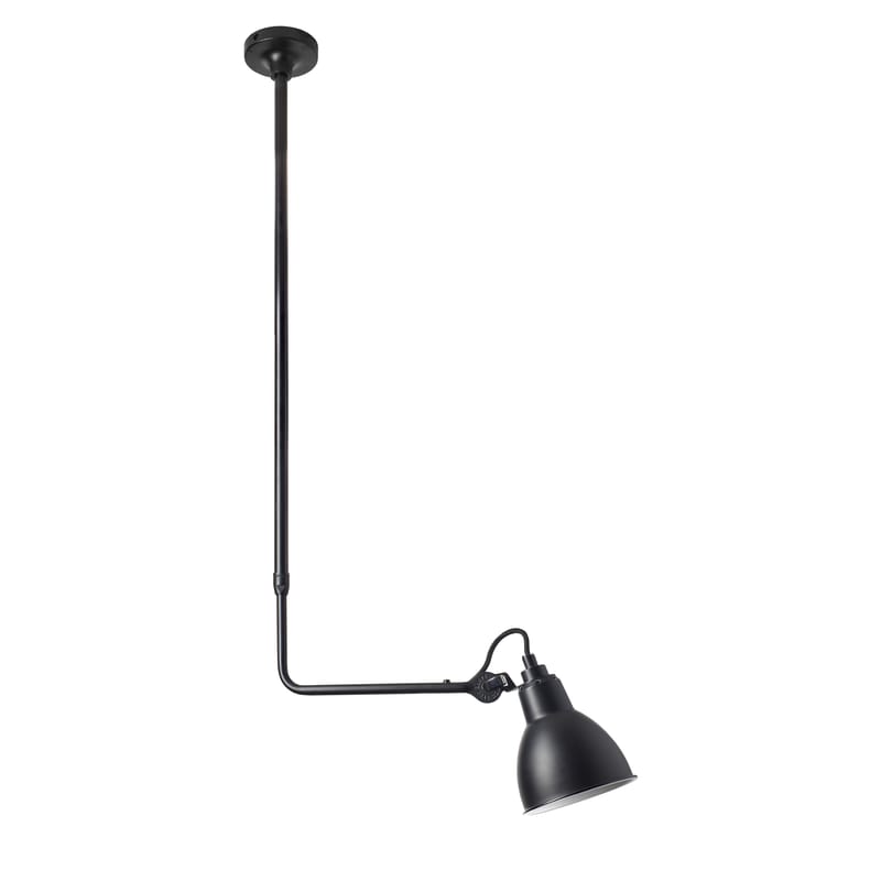 Luminaire - Suspensions - Plafonnier N°313 métal noir / Télescopique - L 88 à 154 cm - DCW éditions - Noir - Acier, Fonte d\'aluminium
