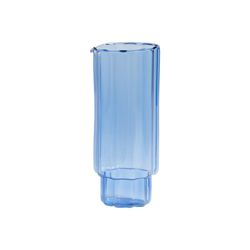 Table et cuisine - Carafes et décanteurs - Carafe Bloom verre bleu / Verre - 0,9L / H 20,5 cm - & klevering - Bleu - Verre