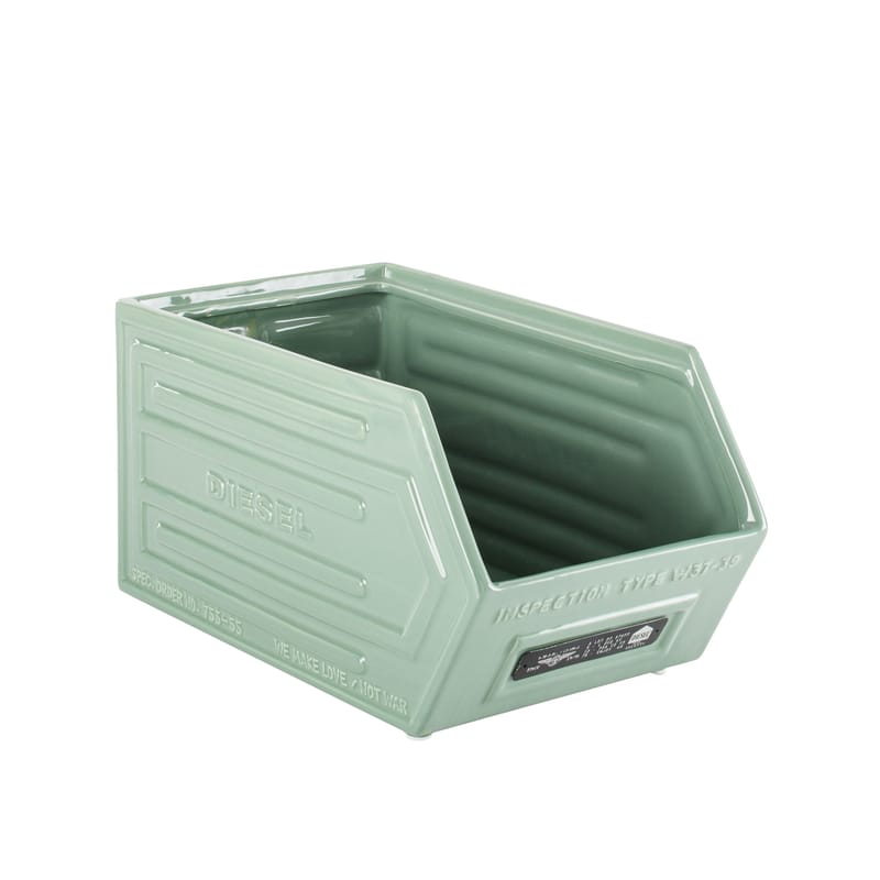 Accessoires - Accessoires bureau - Casier de rangement Crate céramique vert /  L 33 x H 17 cm - Diesel living with Seletti - Vert - Céramique