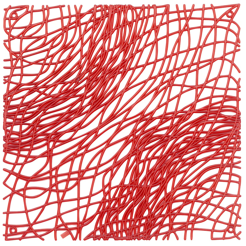 Mobilier - Paravents, séparations - Cloison Silk plastique rouge / Set de 4 - Crochets inclus - Koziol - Rouge transparent - Polycarbonate