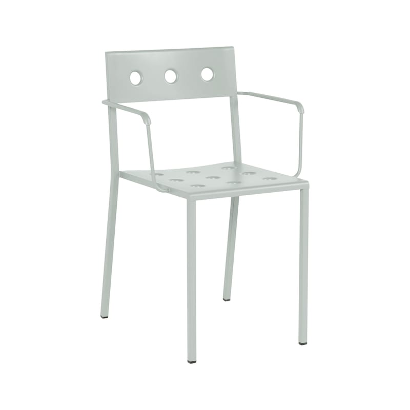 Mobilier - Chaises, fauteuils de salle à manger - Fauteuil empilable Balcony métal vert / Bouroullec, 2022 - Hay - Vert désert - Acier peinture poudre