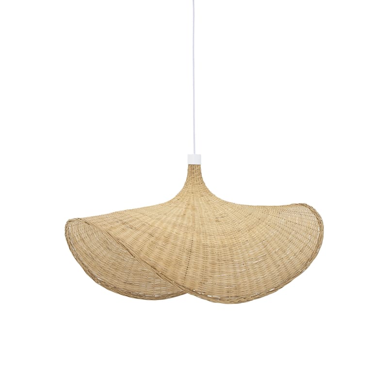 Luminaire - Suspensions - Suspension Leticia fibre végétale beige / 81 x 48 cm - Bambou - Bloomingville - Bambou naturel - Bambou