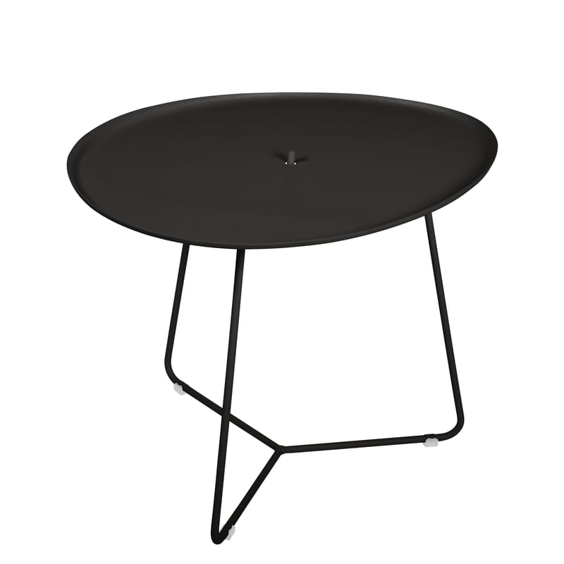 Mobilier - Tables basses - Table basse Cocotte métal noir / L 55 x H 43,5 cm - Plateau amovible - Fermob - Réglisse - Acier peint