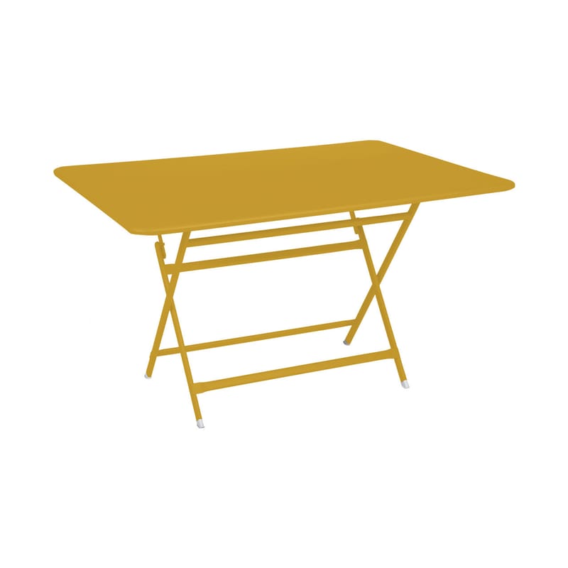 Jardin - Tables de jardin - Table pliante Caractère métal jaune / 128 x 90 cm - 6 personnes - Fermob - Miel - Acier