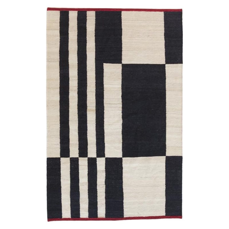 Décoration - Tapis - Tapis Mélange - Stripes 1  blanc noir / 170 x 240 cm - Nanimarquina - Rayures et carrés - Laine afghane
