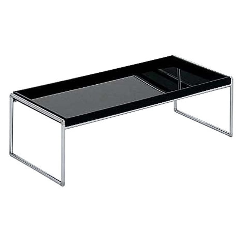 Arredamento - Tavolini  - Tavolino Trays materiale plastico nero 80 x 40 cm - Kartell - Nero - Acciaio cromato