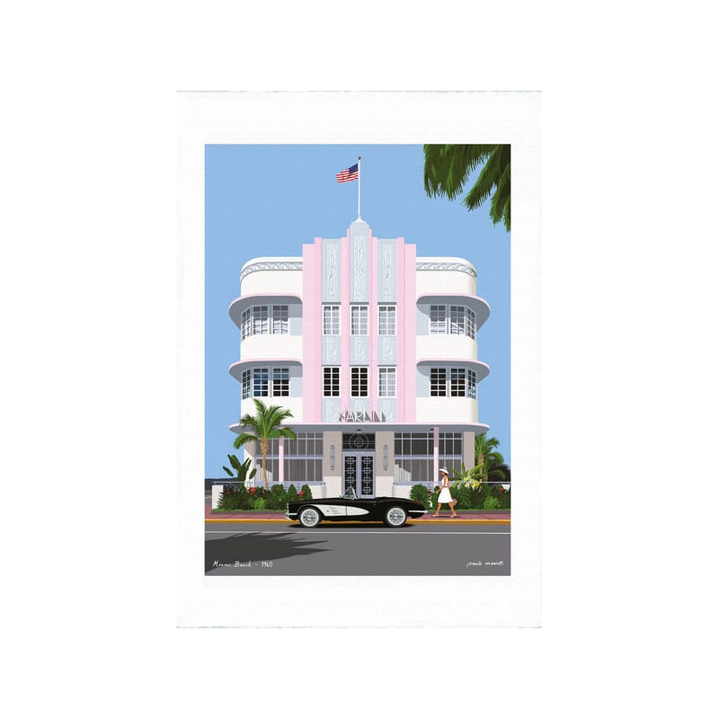 Décoration - Objets déco et cadres-photos - Affiche Paulo Mariotti - Miami papier multicolore / 38 x 56 cm - Image Republic - Miami - Papier Velin d\'Arches