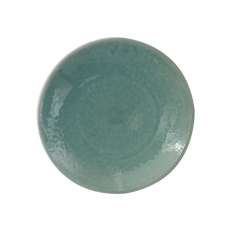 Dossiers - Les bonnes affaires - Assiette Tourron céramique vert / Ø 26 cm - Grès fait main - Jars Céramistes - Jade - Grès émaillé