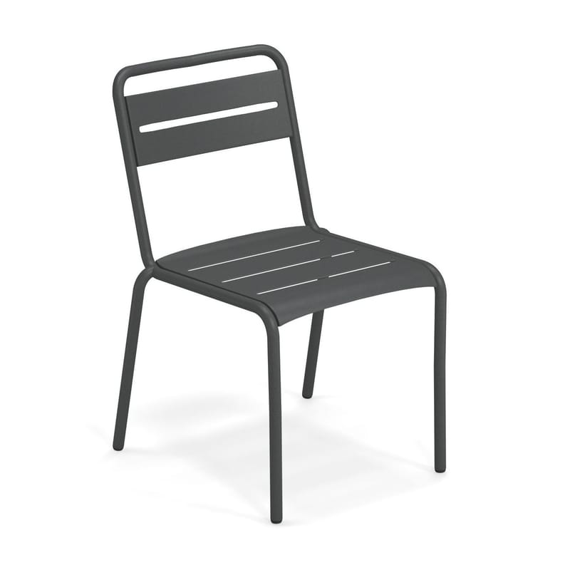 Mobilier - Chaises, fauteuils de salle à manger - Chaise empilable Star métal / Aluminium - Emu - Fer ancien - Aluminium