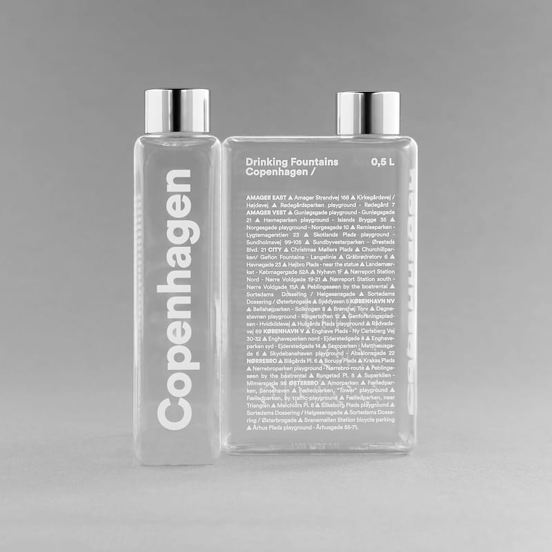 Dossiers - Les bonnes affaires - Gourde Phil - Copenhagen plastique transparent / Bouteille nomade plastique écologique - 500 ml - Palomar - Copenhagen - Aluminium, Plastique écologique