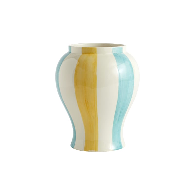 Décoration - Vases - Vase Sobremesa Large céramique jaune vert / Ø 19 x H 25 cm - Grès - Hay - Large / Vert & jaune - Grès émaillé