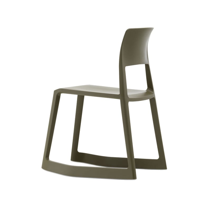 Mobilier - Chaises, fauteuils de salle à manger - Chaise Tip Ton plastique vert / Inclinable & ergonomique - Vitra - Vert olive - Polypropylène
