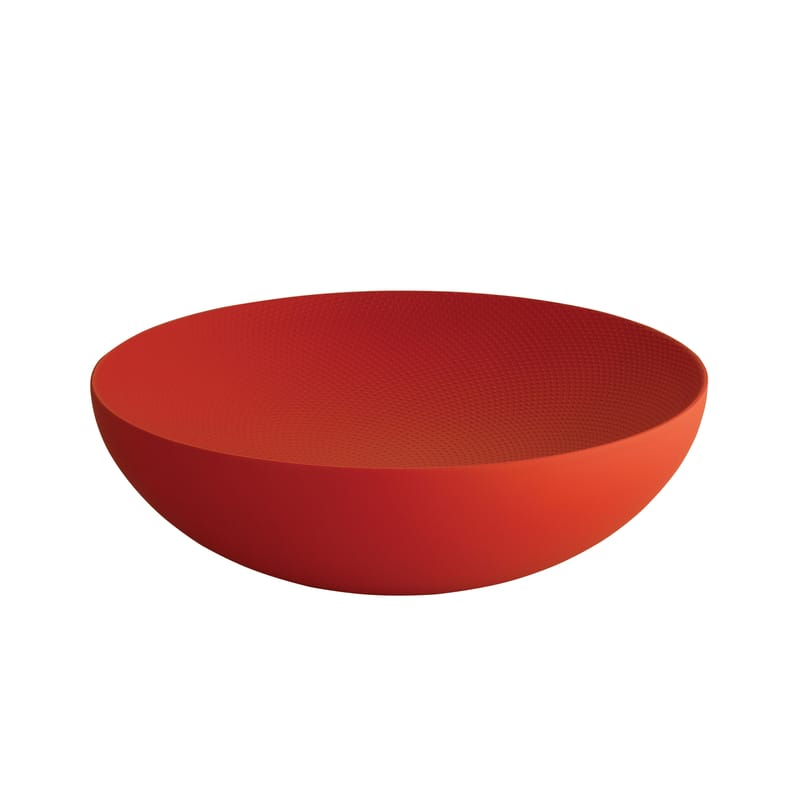 Table et cuisine - Corbeilles, centres de table - Coupe Double métal rouge / Ø 25 cm - Alessi - Rouge - Acier époxy