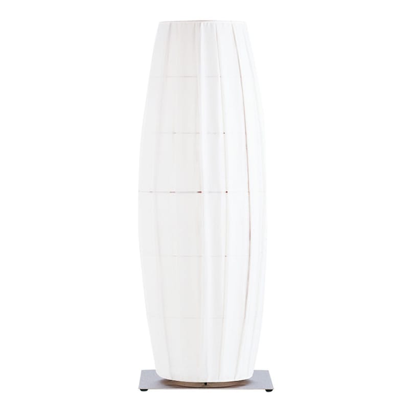 Luminaire - Lampes de table - Lampe de sol Colonne tissu blanc / H 66 cm - Dix Heures Dix - H 66 cm / Blanc - Acier brossé, Tissu polyester