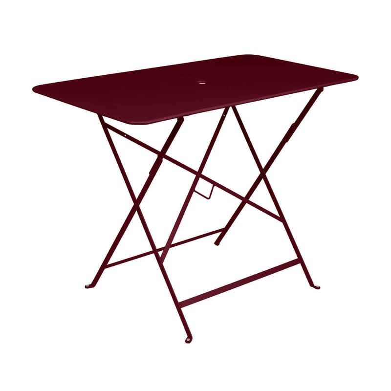 Jardin - Tables de jardin - Table pliante Bistro métal violet / 97 x 57 cm - 4 personnes - Trou parasol - Fermob - Cerise noire - Acier peint