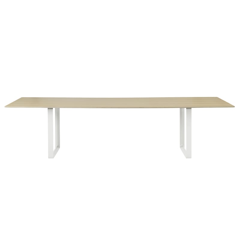 Mobilier - Bureaux - Table rectangulaire 70-70 XXL / 295 x 108 cm - Contreplaqué - Muuto - Chêne / Pieds blancs - Aluminium, Contreplaqué chêne