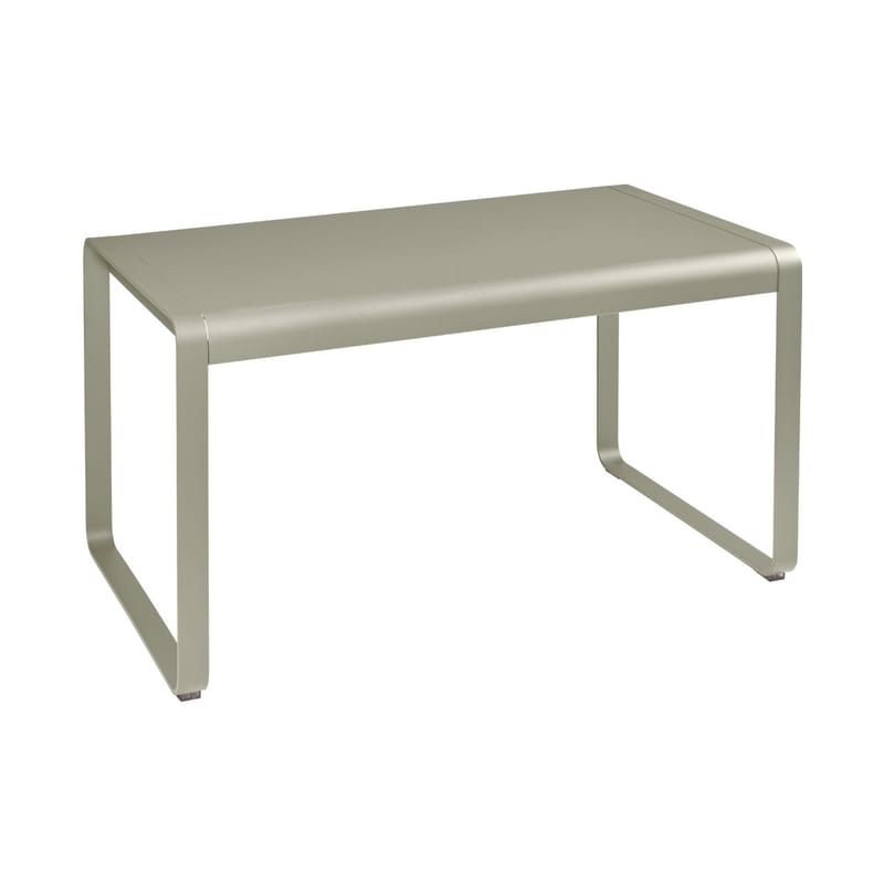 Outdoor - Tavoli  - Tavolo rettangolare Bellevie metallo beige / 140 x 80 cm - Metallo - Fermob - Noce moscata - Alluminio