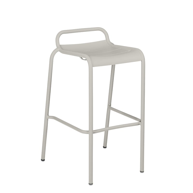 Furniture - Bar Stools - Luxembourg High stool metal grey / Aluminium - H 78 cm - Fermob - Clay grey - Painted aluminium