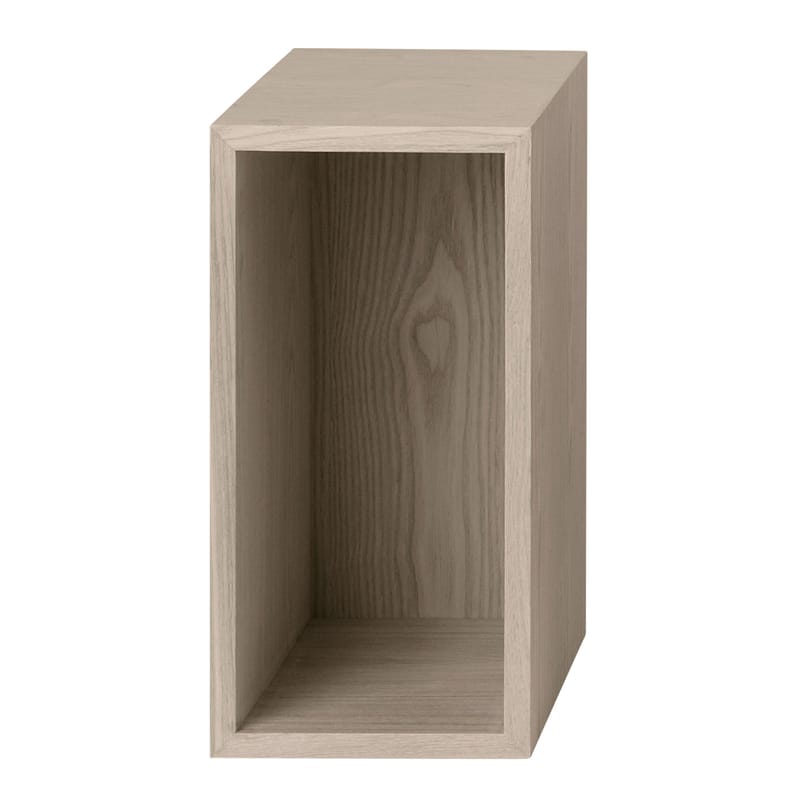 Mobilier - Etagères & bibliothèques - Etagère Stacked bois naturel / Small rectangulaire 43x21 cm / Avec fond - Muuto - Chêne - MDF placage chêne