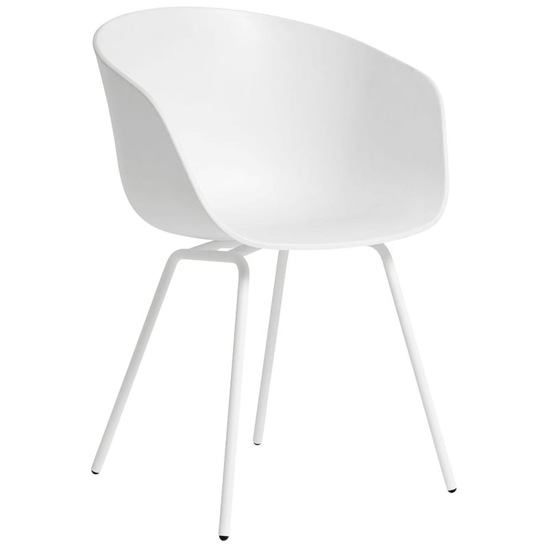 Mobilier - Chaises, fauteuils de salle à manger - Fauteuil  About a chair AAC26 plastique blanc / Recyclé - Hay - Blanc / Pieds blancs - Acier laqué, Polypropylène recyclé