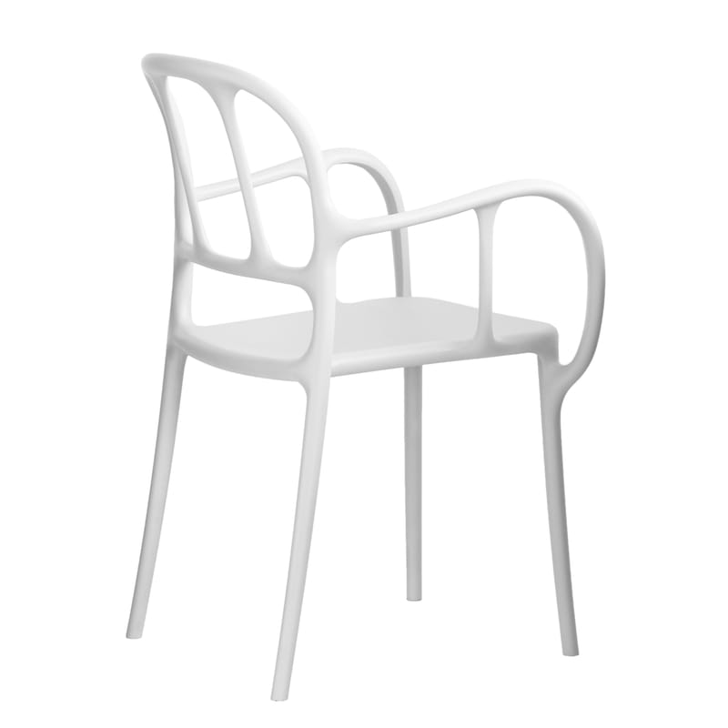 Mobilier - Chaises, fauteuils de salle à manger - Fauteuil empilable Milà plastique blanc / Jaime Hayón, 2016 - Magis - Blanc - Polypropylène