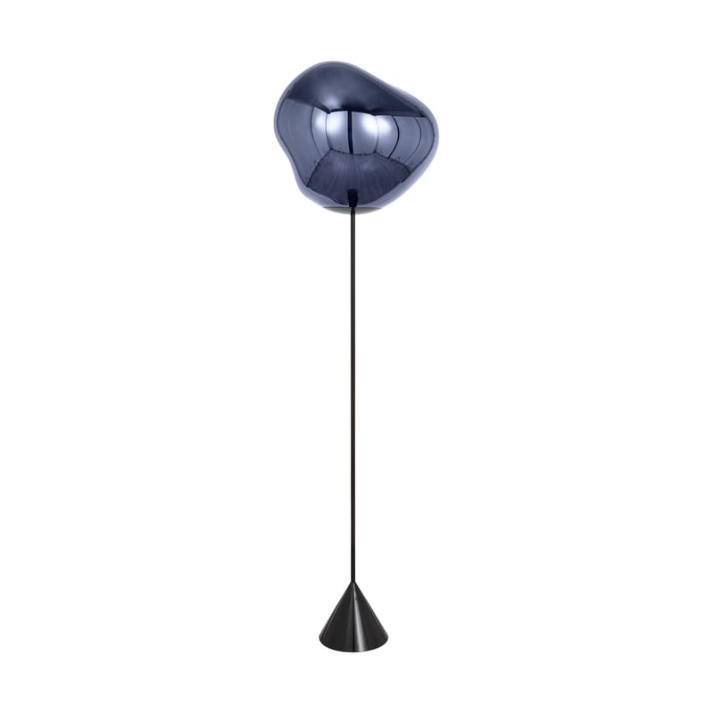 Luminaire - Lampadaires - Lampadaire Melt Cone Slim LED (2015)  / Ø 50 cm - Polycarbonate métallisé (change de couleur) - Tom Dixon - Fumé - Acier, Polycarbonate