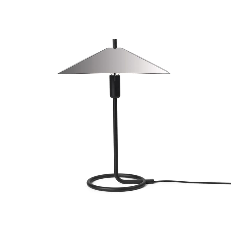 Luminaire - Lampes de table - Lampe de table Filo métal argent / Abat-jour carré - Ferm Living - Miroir poli - Acier inoxydable poli, Fer