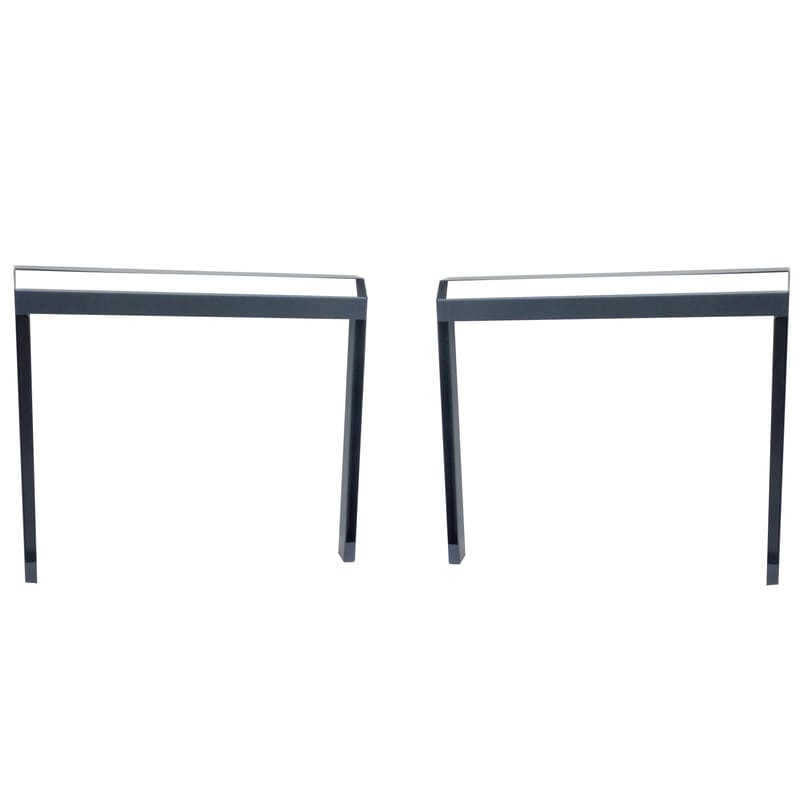 Furniture - Office Furniture - Pi Pair of trestles metal grey black Indoor use - Set of 2 - Moaroom - Indoor use / Gun - Lacquered steel